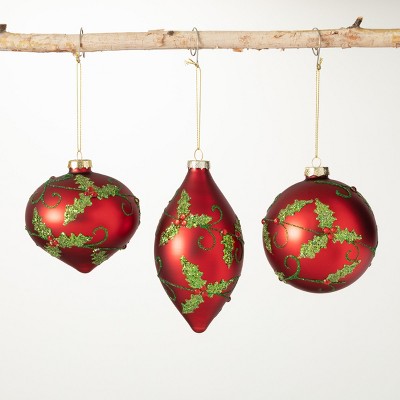 4.5h Sullivans Metallic Holly Ball Ornaments; Multicolored Christmas  Ornaments : Target