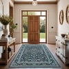 Vintage Floral Print Area Rug - Washable Non-Slip Ultra-Thin Carpet, Stain Resistant Non-Shedding Throw for Living Room Bedroom Office Playroom - 2 of 4