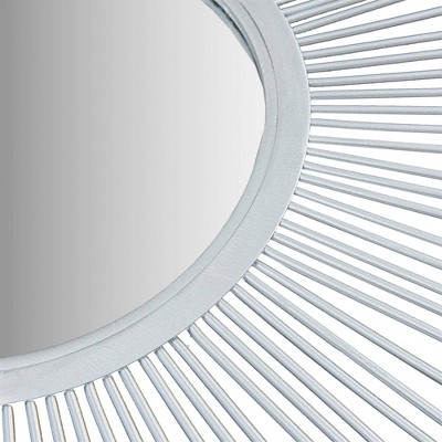 Luxurious Silver and Gold Sunburst Round Wall Mirror, 30 in