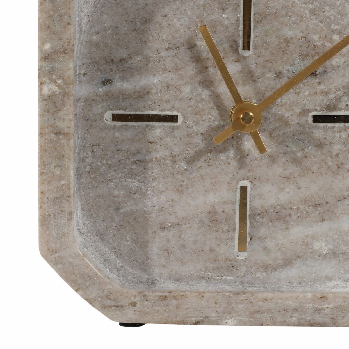 Octagon Marble Table Clock for Living Room and Office Decor - Small Decorative Desk Clock for Mantel, Shelf, Console, and Table - thumbnail 9