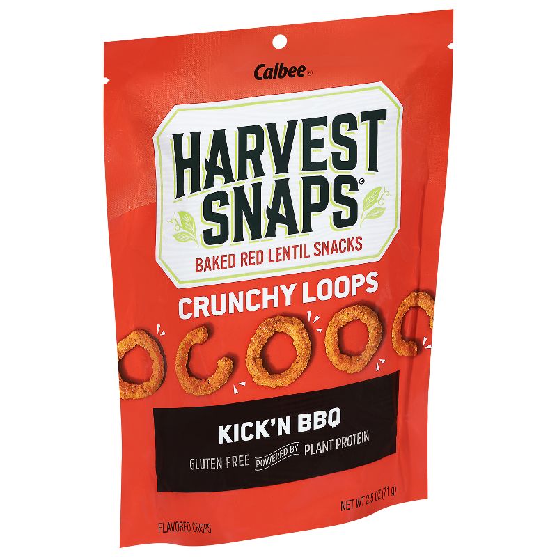 Harvest Snaps Crunchy Loops Kick&#39;n BBQ Baked Red Lentil Snacks - 2.5oz, 5 of 7