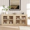 70.8" Sideboard Buffet Cabinet, Mid Century Modern Accent Cabinet with 4 Doors, Wood Coffee Bar Media Console Credenza for Kitchen, Brown - 2 of 4