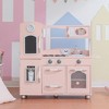 Teamson Kids Little Chef Westchester Retro Pretend Play Kitchen with Accessories, Ice Dispenser, Oven, Microwave, Refrigerator, Pink - image 2 of 4