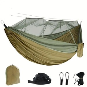 Camping Hammock with Mosquito Net, Portable Double Hammock Tent Load Two People with 2 Straps - 1 of 4