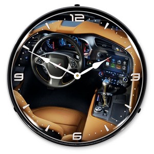 Collectable Sign & Clock | C7 Corvette Dash LED Wall Clock Retro/Vintage, Lighted - 1 of 3