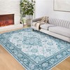 Area Rugs Traditional Vintage Floral Printed Rug Washable Non Slip Floor Carpet Soft Low Pile Rug for Living Room - 2 of 4