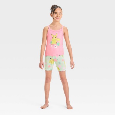 Girls' Pikachu Tight Fit Tank Pajama Set - Pink