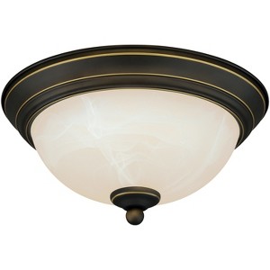 VAXCEL Stevens LED Transitional  Flush Mount Ceiling Light Fixture White Alabaster Glass - 1 of 4