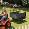 VEVOR Garden Utility Trailer, 17 Cu. Ft & 600lbs Capacity, ATV UTV Hauling Trailer, Tow Behind Steel Dump Cart with 16" Tires, Black - 2 of 4