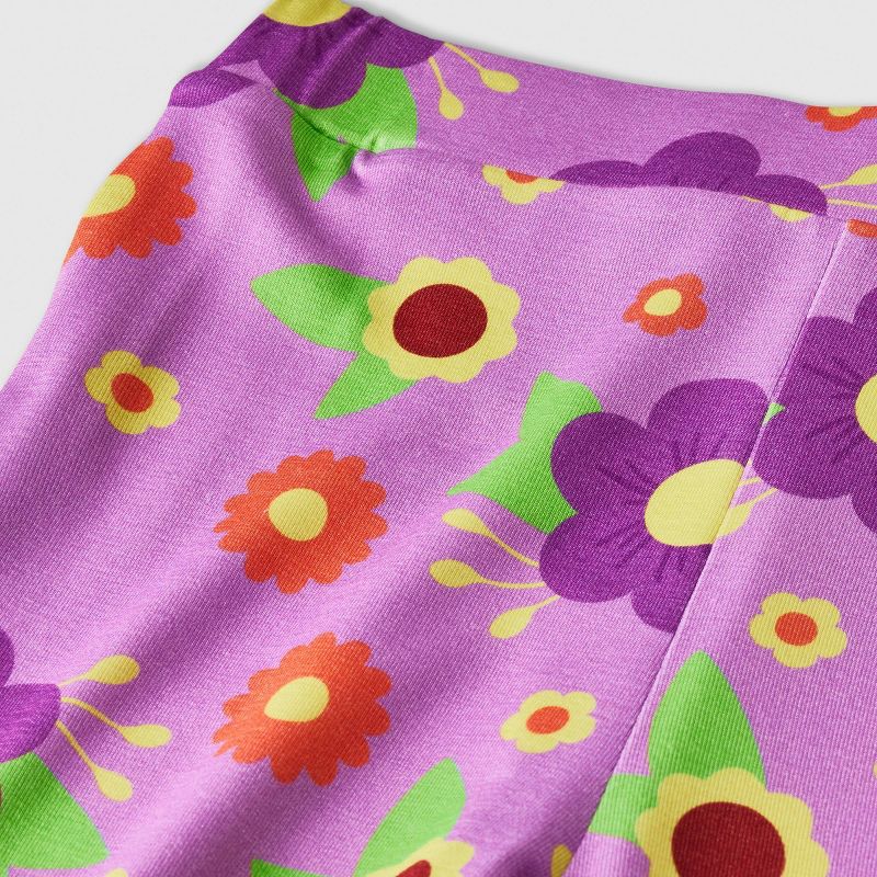 Toddler Girls&#39; Elle Olivia Spring Floral Pajama Set - Purple, 4 of 5