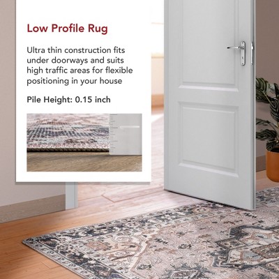 Eco-Friendly Sasha 8' x 10' Pink Medallion Washable Area Rug