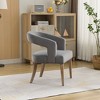 Kumasinova 26" PU Leather/Velvet Modern Accent Chair,Barrel Chair with Open Back,Dining Chair with Weather-Resistant Wood Legs,Living Room Furniture - 4 of 4