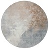 HomeRoots 8' Rust And Gray Round Abstract Washable Indoor Outdoor Area Rug - 4 of 4