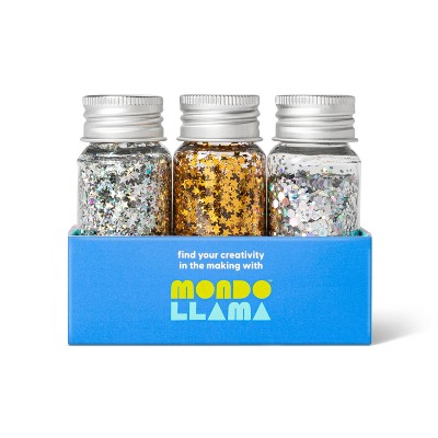 3pk Specialty Glitter Silvers and Golds - Mondo Llama&#8482;