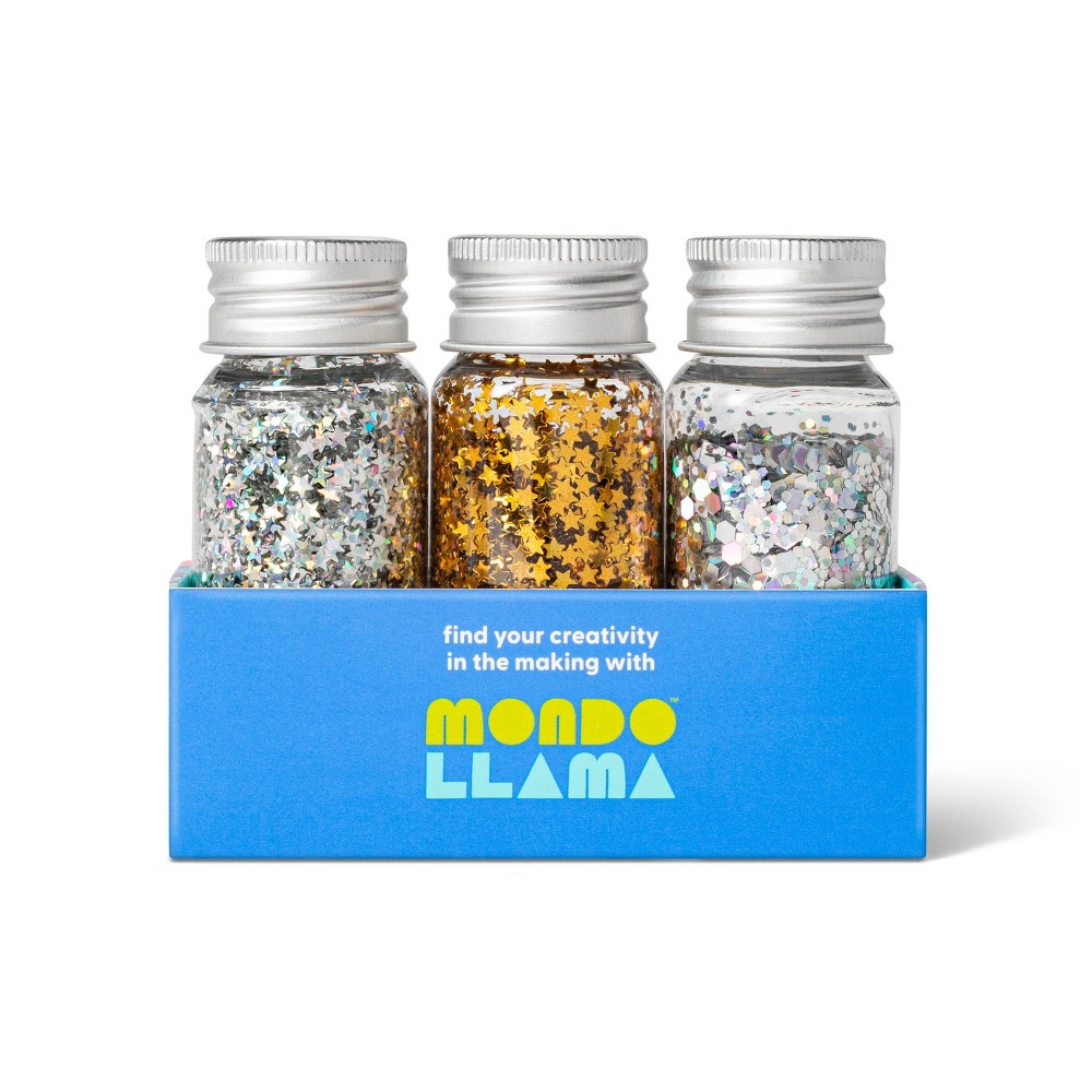 Photos - Creativity Set / Science Kit 3pk Specialty Glitter Silvers and Golds - Mondo Llama™