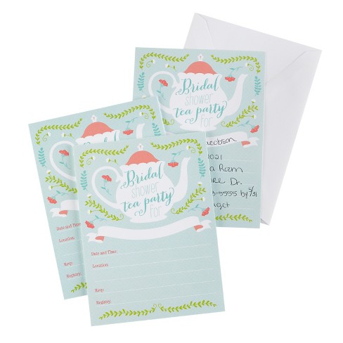 25ct Tea Time Bridal Shower Invitations : Target