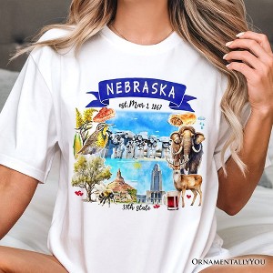 Artistic Nebraska State Themes and Landmarks T-Shirt, Tee for History and Travel Lovers| OrnamentallyYou - 1 of 4