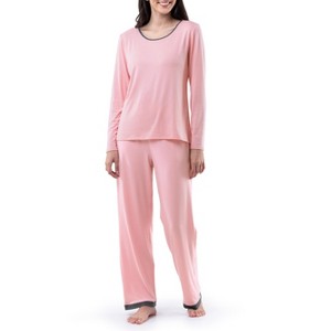 Fruit of the Loom Women's and Women's Plus Long Sleeve Pajama Set - 1 of 4