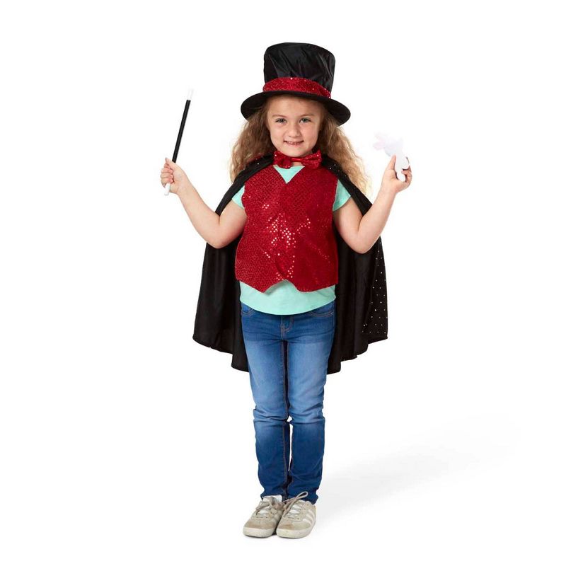 Melissa &#38; Doug Magician Role Play Costume Set - Includes Hat, Cape, Wand, Magic Tricks, 5 of 12