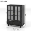 Modern Glass Door Sideboard Buffet Cabinet with Drawer, Accent Display Cabinet with Adjustable Shelf for Living Room, Dining Room - Koiai - 4 of 4