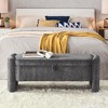 Zeus & Ruta Chenille Fabric Bench with Large Storage Space - 3 of 4