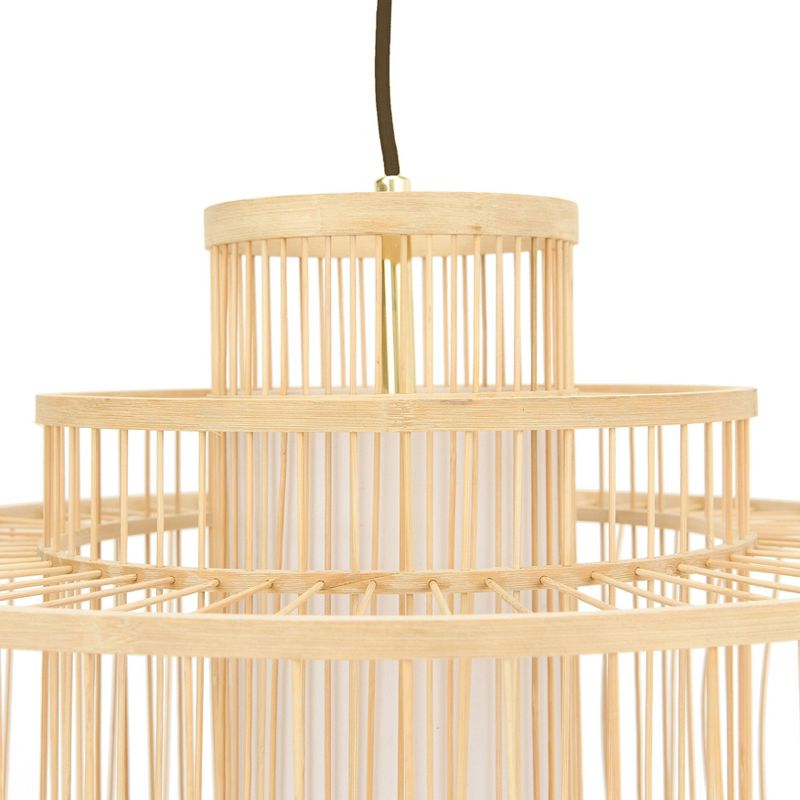 Storied Home Boho Tiered Bamboo Chandelier , 2 of 9