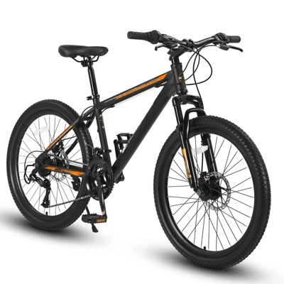 VisioGear Mountain Bike, Suspension Bikes Mountain Bicycle for Adult & Teenagers, Orange, 54.23"*27.4"*8.18"