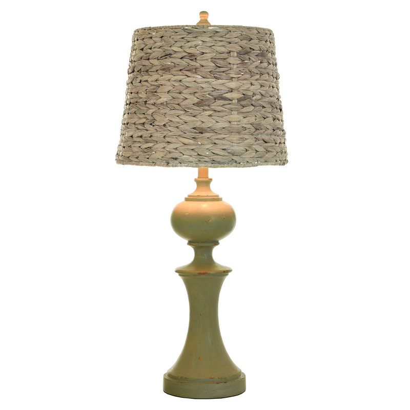 Natural Seagrass Woven Shade Traditional Table Lamp Basilica Sky - StyleCraft, 3 of 7