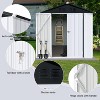 6x4 Ft Outdoor Storage Shed, Outdoor Storage Cabinet, Tool Shed with Lockable Door, Garbage Can, Metal Shed for Backyard Garden Patio Lawn, White - 4 of 4
