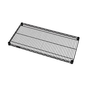 Quantum Storage Systems Wire Shelf, 24"W X 18"D, 600 - 800 Lb. Capacity, Black Epoxy Antimicrobial Finish, Nsf - 1 of 2