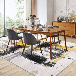 Modern Abstract Area Rugs, Machine Washable Stain Resistant Floor Carpet - 1 of 4