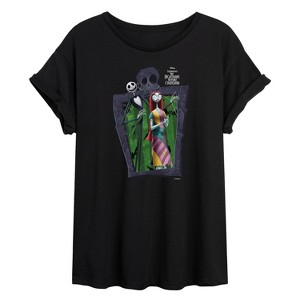 Women's - Disney - Jack Sally Oversized Graphic T-Shirt - 1 of 4