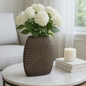 Decorative Metal Vase for Home Decor - Modern Accent Piece for Bedroom, Table, Living Room Decor, or Office Accent - Modern House Interior - 1 of 4