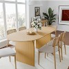 SpassWay 30"H Oval Wood Dining Table Kitchen Table Conference Table with Double Pedestal - 3 of 4