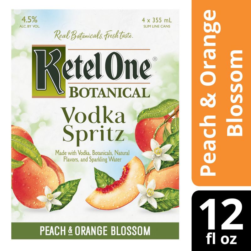 Ketel One Botanical Peach &#38; Orange Blossom Vodka Spritz - 4pk/355ml Cans, 1 of 7