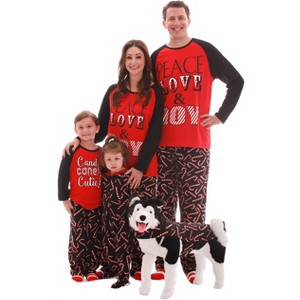 #FollowMe Matching Christmas Pajamas for Family, Couples & Pets  Festive Candy Cane Print Sleepwear - 1 of 4