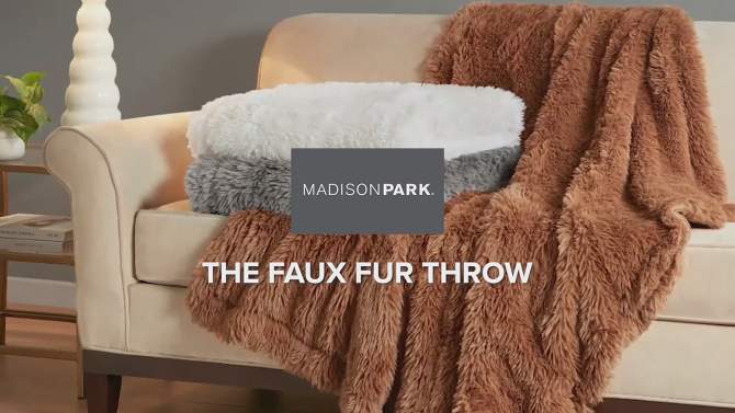 50"x60" Amaya Faux Fur Throw Blanket - Madison Park, 2 of 9, play video