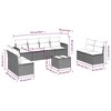 vidaXL 9 Piece Patio Sofa Set with Cushions Black Poly Rattan - Brown and Red With Table - 3 of 4