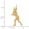 Black Bow Jewelry 14k Yellow Gold Female Baseball Batter Pendant - 3 of 4