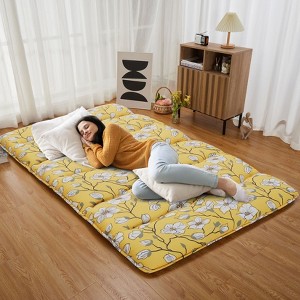 Floral Floor Mattress Japanese Style Floral Print Futon Mattress, Portable Floor Bed Mattress Roll Up Mattress for Camping RV Travel Guest Room - 1 of 4