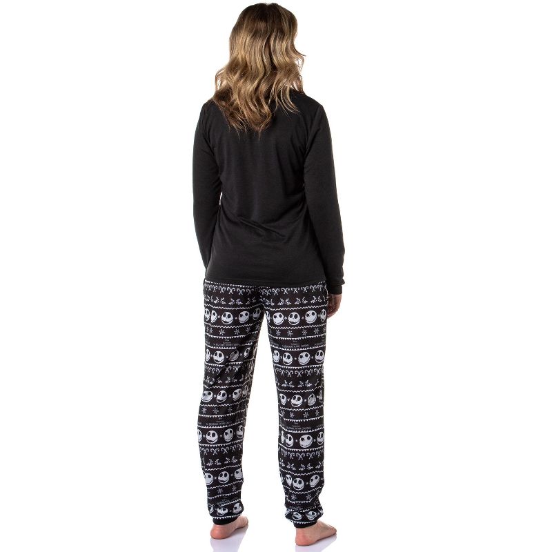 The Nightmare Before Christmas Women's Jack Skellington Jogger Pajama Set Black, 5 of 6