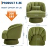 Modern Swivel Barrel Accent Chair, 360° Teddy/Velvet Fabric Upholstered Armchair with Striped Backrest & Plush Padding, Comfy Round Lounge Chair - 2 of 4
