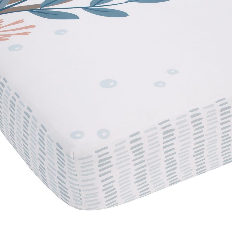 NoJo Explore Dream Discover Light Blue, Navy, and White Octopus 100% Cotton Nursery Photo Op Fitted Crib Sheet, 2 of 6
