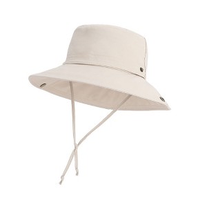 Anna-Kaci Foldable Wide Brim Bucket Hat with Chin Strap for Sun Protection and Outdoor Hiking Travel Beach Adventures - 1 of 4