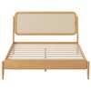 CAVINAS Platform Bed Queen Size Modern Wooden Bed Frame with Rattan Headboard and LED Light for Bedroom - 3 of 4
