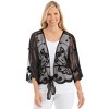 Collections Etc Beautiful Embroidered Sheer Tie-Waist Layering Jacket - 4 of 4