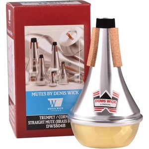 Denis Wick Straight Mute for Trumpet or Cornet with Brass Bottom, 5504B - Hand-Spun Aluminum Mute with Natural Cork - 6.1 x 3.4 x 3.4 Inches, 2.26 oz - 1 of 4