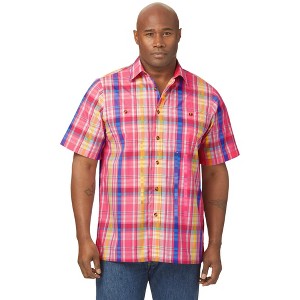 KingSize Men's Big & Tall Short-Sleeve Plaid Sport Shirt - 1 of 4