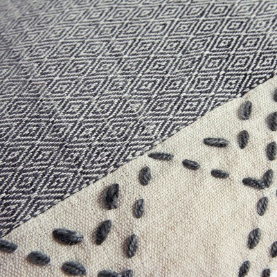 Eco-Friendly Square Poly-Filled Throw Pillow with Color Block Design