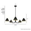 Hunter 40.75" Grove Isle Ceiling Light Matte Black Finish - 5 Bulb Chandelier for Modern Spaces - 3 of 4
